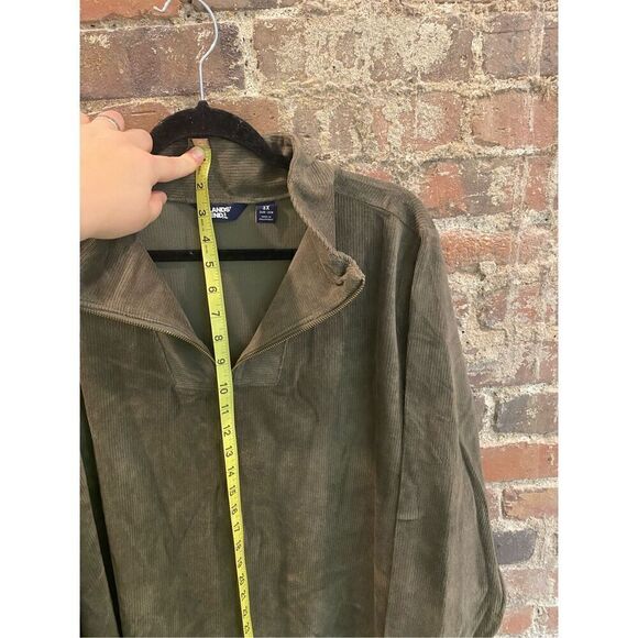 Lands’ End Super Soft Taupe Ribbed 1/4 Zip Long Sleeve Light Sweatshirt Women’s - Picture 9 of 16